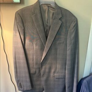 Calvin Klein Collection Light Gray Plaid Blazer